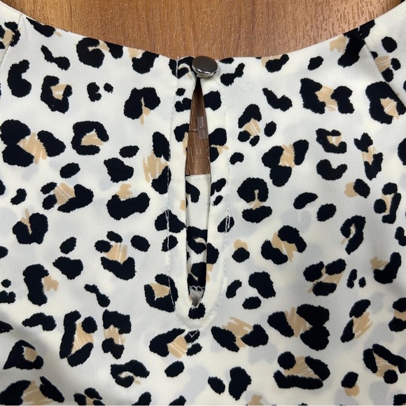 Nine West Women’s Black and Cream Animal Print Blouse Long Sleeve - Picture 7 of 10